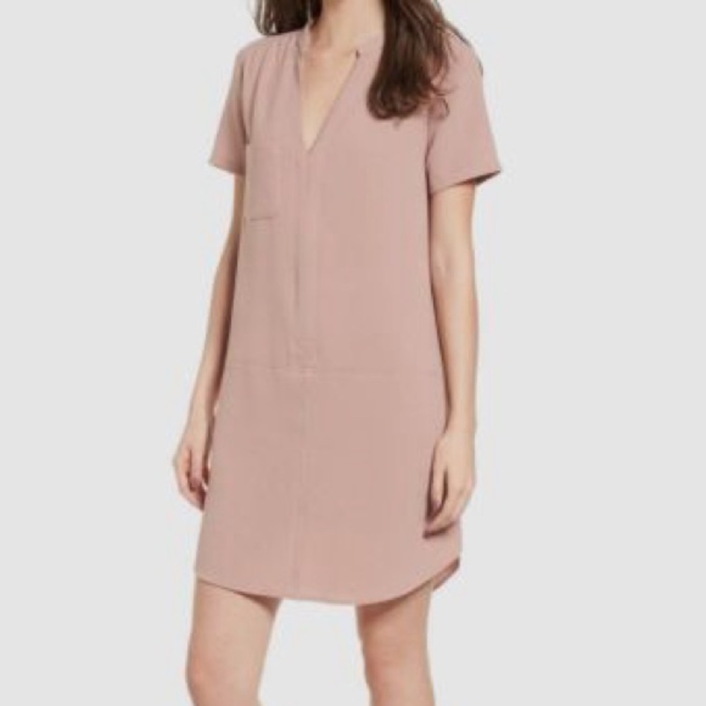 Lush Blush Pink Shirt Dress with Pocket - all offers considered